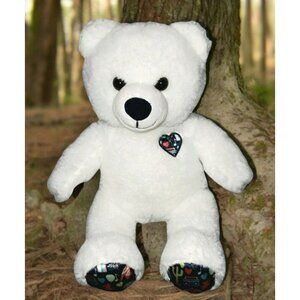 Rare Build-A-Bear White Polar Plush Heart Winter Stuffed Animal Toy Cubscription